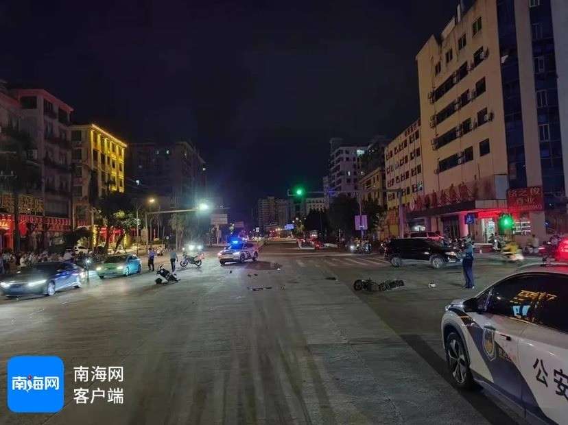 “无证闯红灯”撞上“醉骑” 海口交警公布调查结果