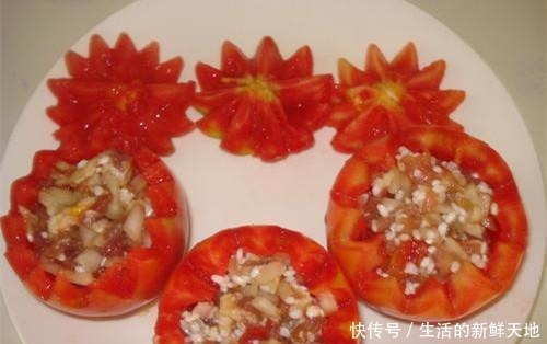 猪肉的碗|酿番茄色泽红润,美观大方,酸甜的口感,别具风味