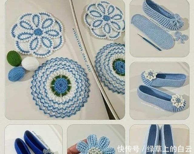  万能|拆下旧鞋子的鞋底，钩织几双万能平底鞋，天天都有新鞋穿，附教程