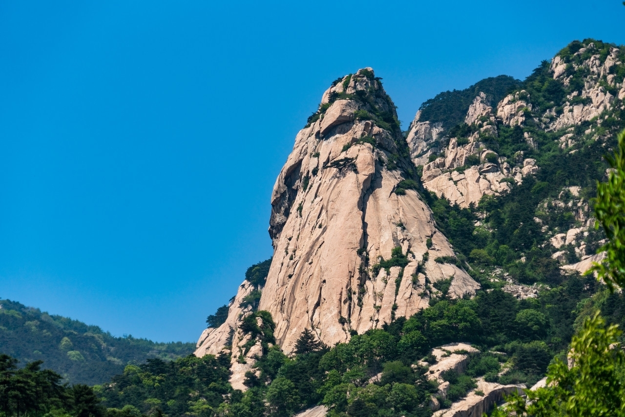  曲折|在泰山的东北麓，有一条蜿蜒曲折的登山路直达岱顶