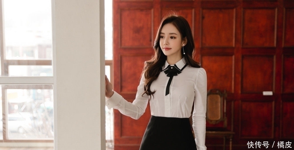 庭园|女神孙允珠:燕尾蝶花结庭园娇媛清纯衬衫