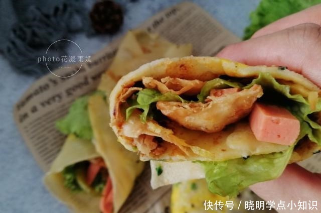 不和面|早餐就馋它，不和面不揉面，一煎一卷就搞定，孩子特爱吃