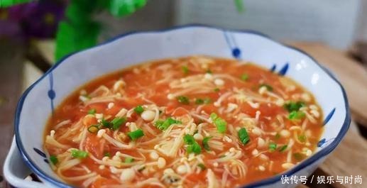 酸甜|番茄金针菇豆腐汤的正确做法,简单三步,酸甜开胃,营养好吃