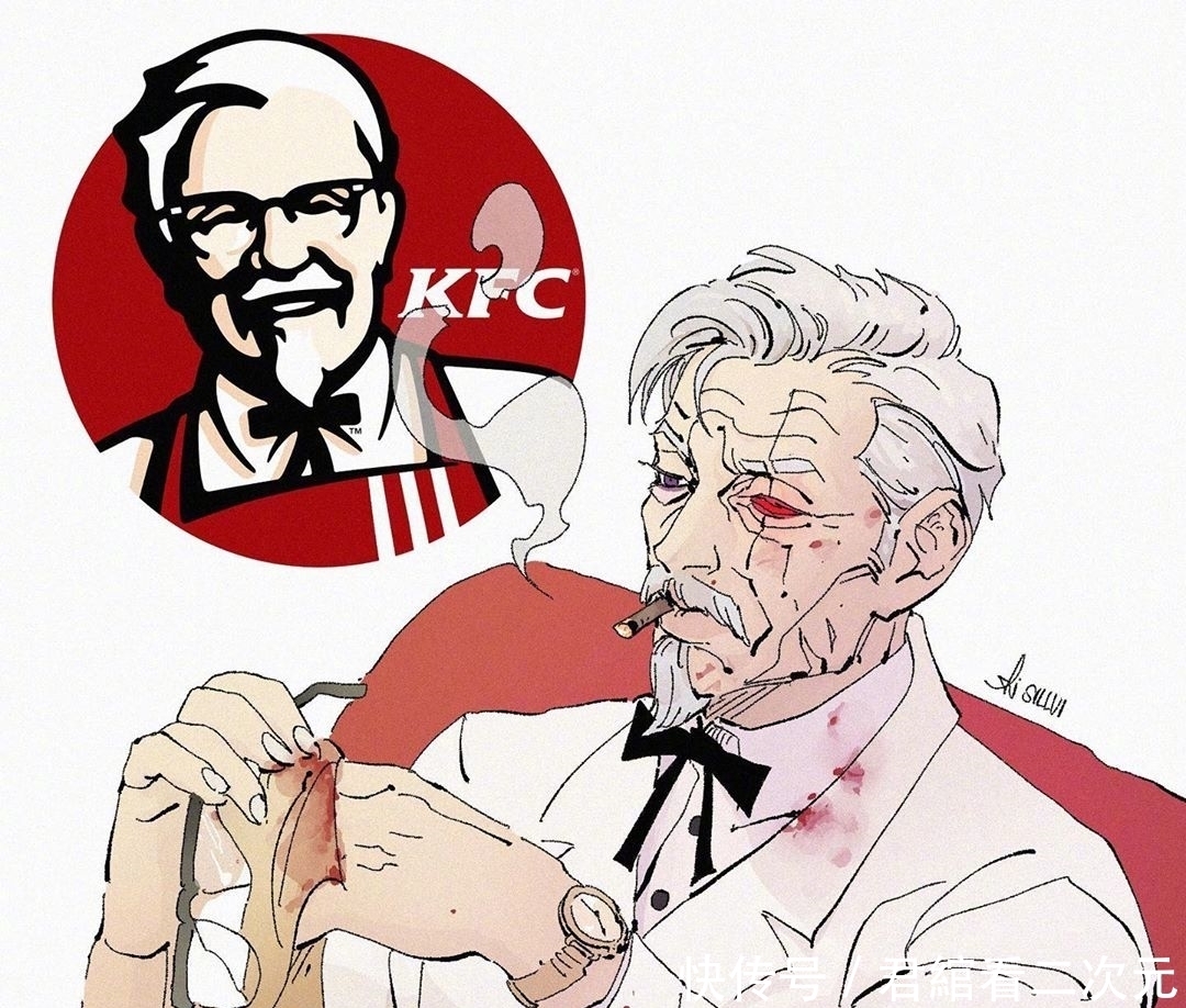 画师的笔下|画师将知名餐饮标志魔化,肯德基像撒旦,熊猫快餐化身气质魔女