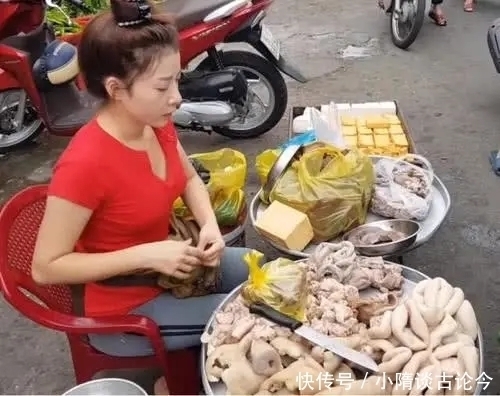 大妈|41岁大妈在街头卖肥肠,长着20岁的脸,网友看后直呼肥肠西施