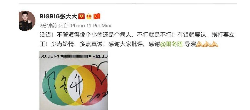 不行|尔冬升点评张大大演得像小偷,张大大回应不行就是不行