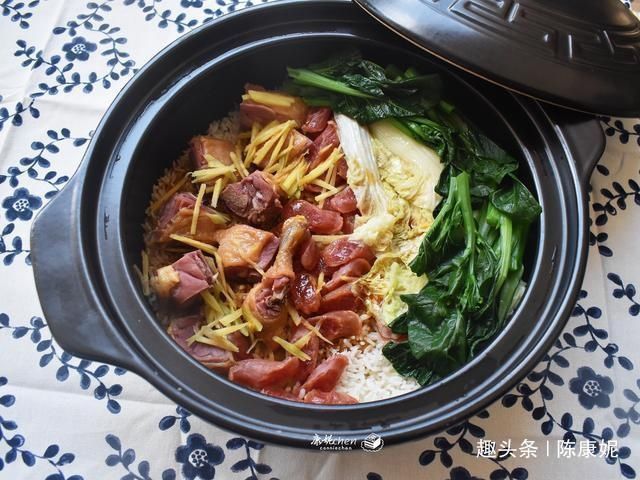 腊鸭腿腊肠|母女俩的午餐简单到只有一锅饭,晒到朋友圈,没想到都说想蹭饭