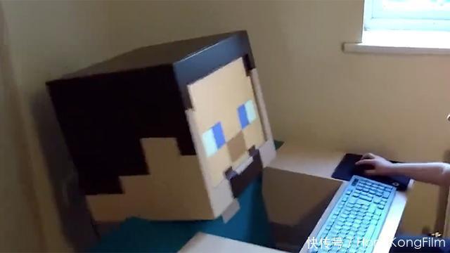 欣喜若狂|别人眼里的妈妈,DIY我的世界风格电脑,孩子看到后欣喜若狂