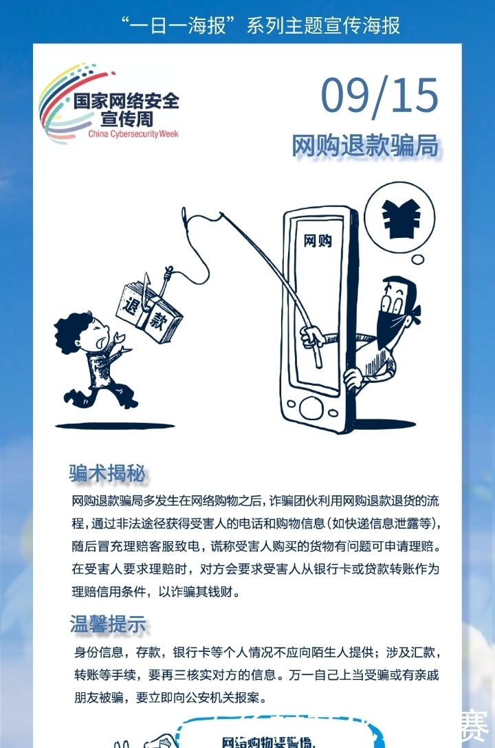 系列|网安宣传周｜网购退款骗局——“一日一海报”系列主题宣传海报