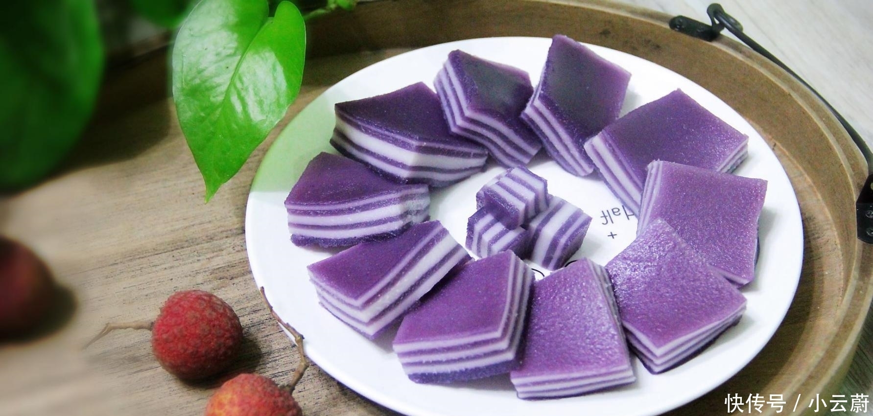 爽口|紫薯千层糕做法太简单了, 搅一搅, 蒸一蒸, 爽口弹牙又营养健康