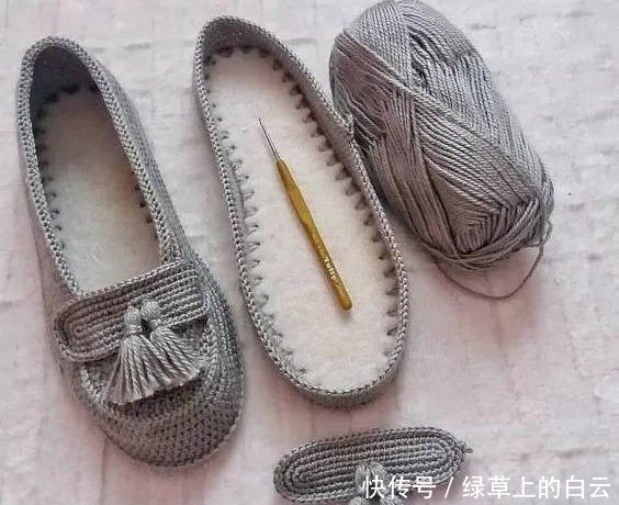  万能|拆下旧鞋子的鞋底，钩织几双万能平底鞋，天天都有新鞋穿，附教程
