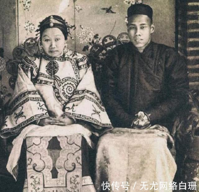 夫妻|晚清老照片：一对清末刚结婚的一对夫妻 伪满洲国的“皇帝”溥仪